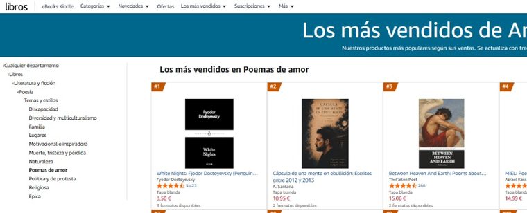 Lista de más vendidos en Amazon: número 2 en Poemas de amor